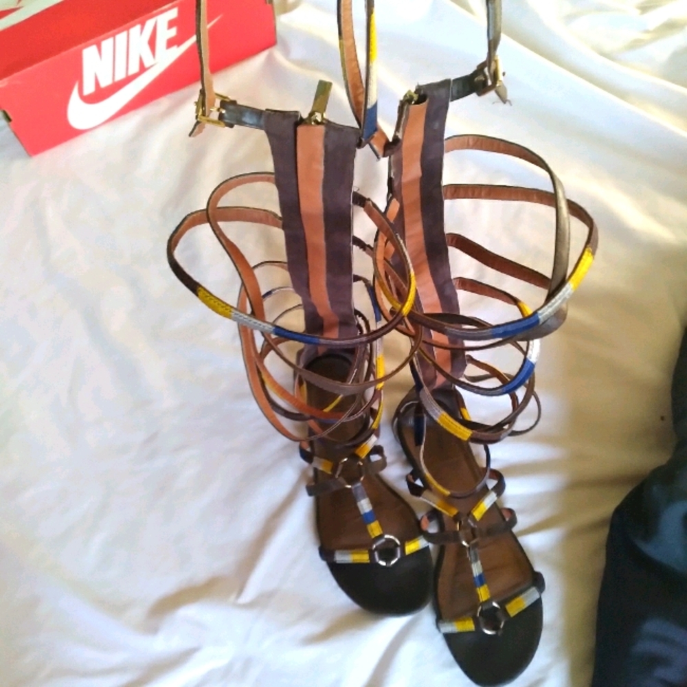 Thigh high gladiator sandals